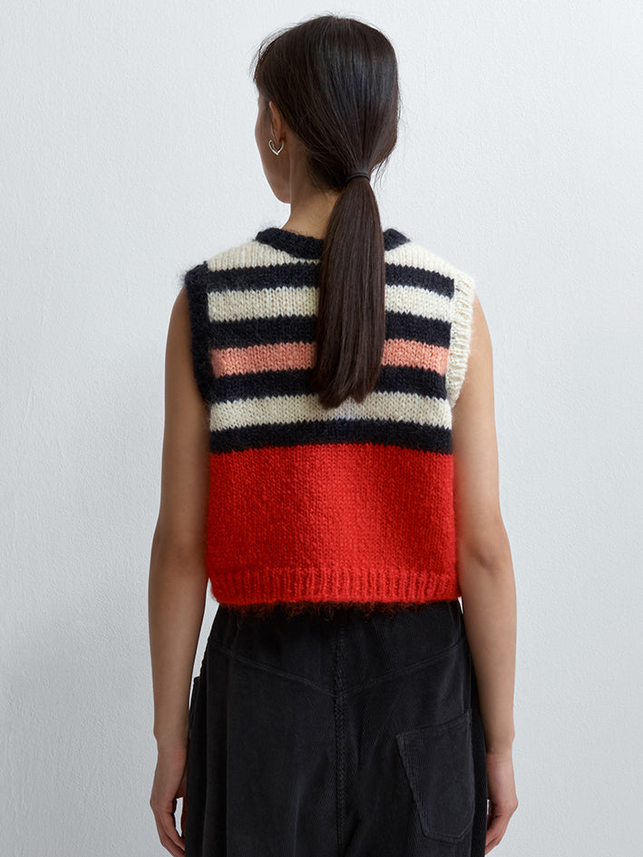 Cordera Mohair Striped Waistcoat Multicolor — Cordera — Making