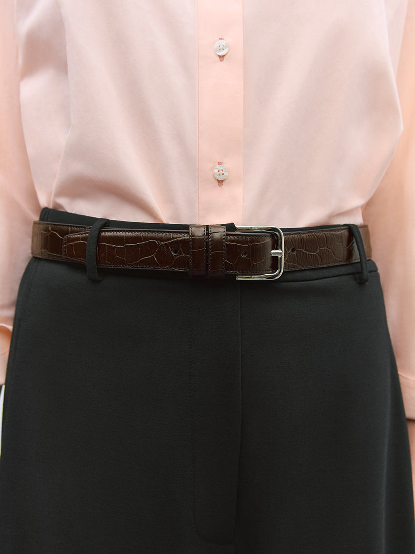 Classic Belt Brown Crocodile