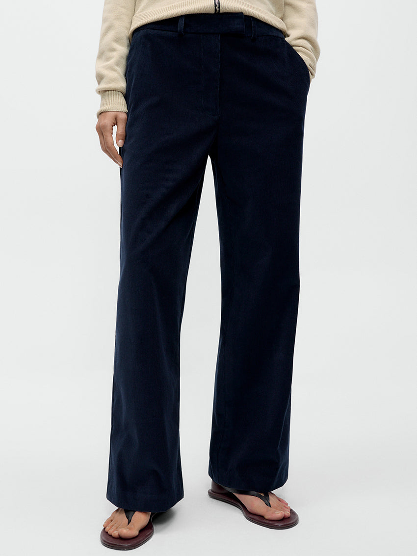 Low Rise Corduroy Pants Navy