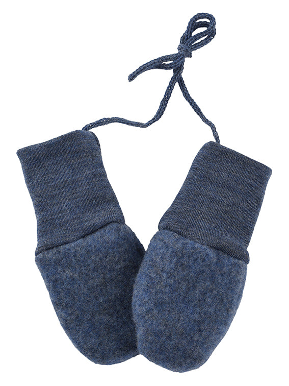 Baby Fleece Mittens  Blue Melange