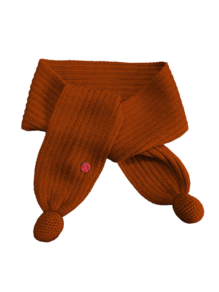 Pompon Scarf Brickred