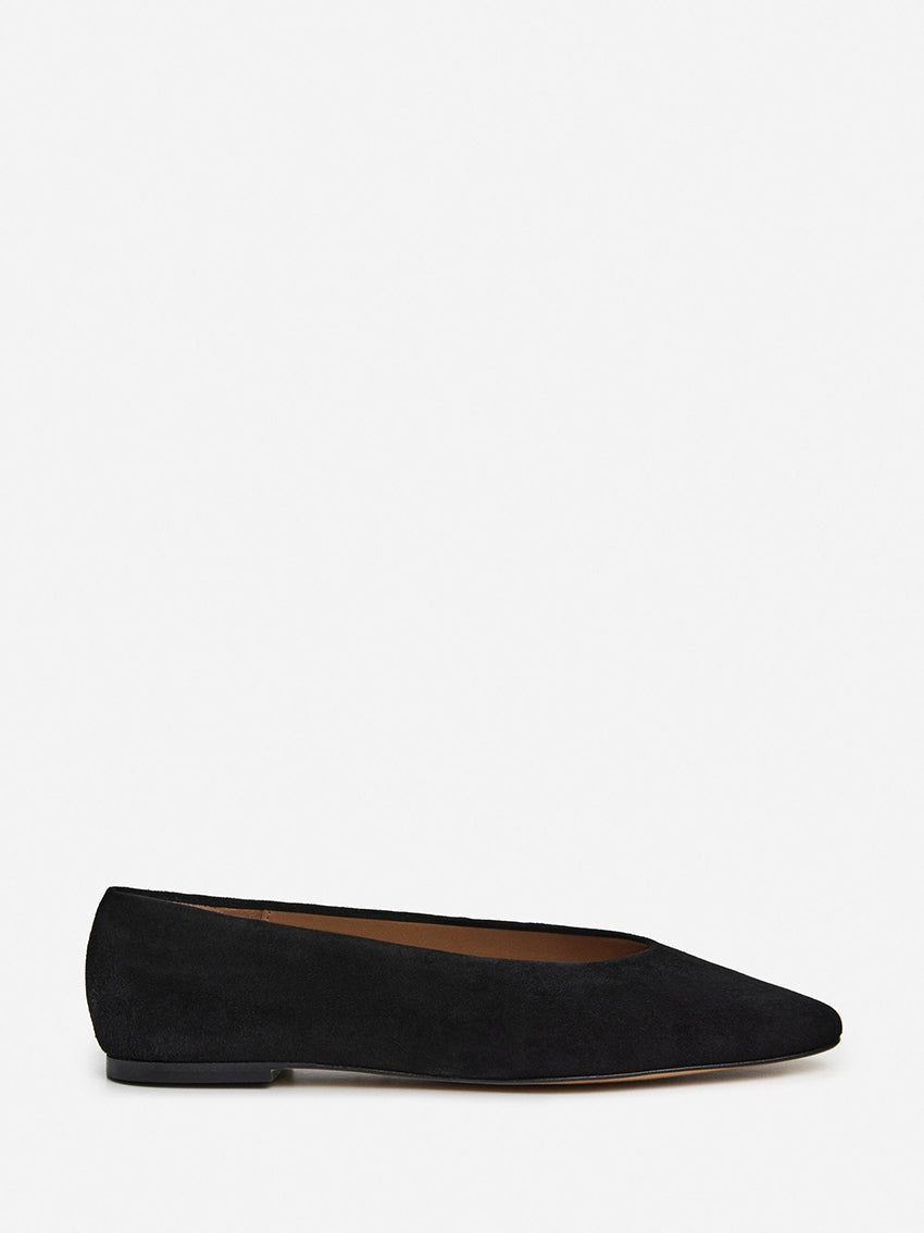 Belinda Suede Ballerina Black