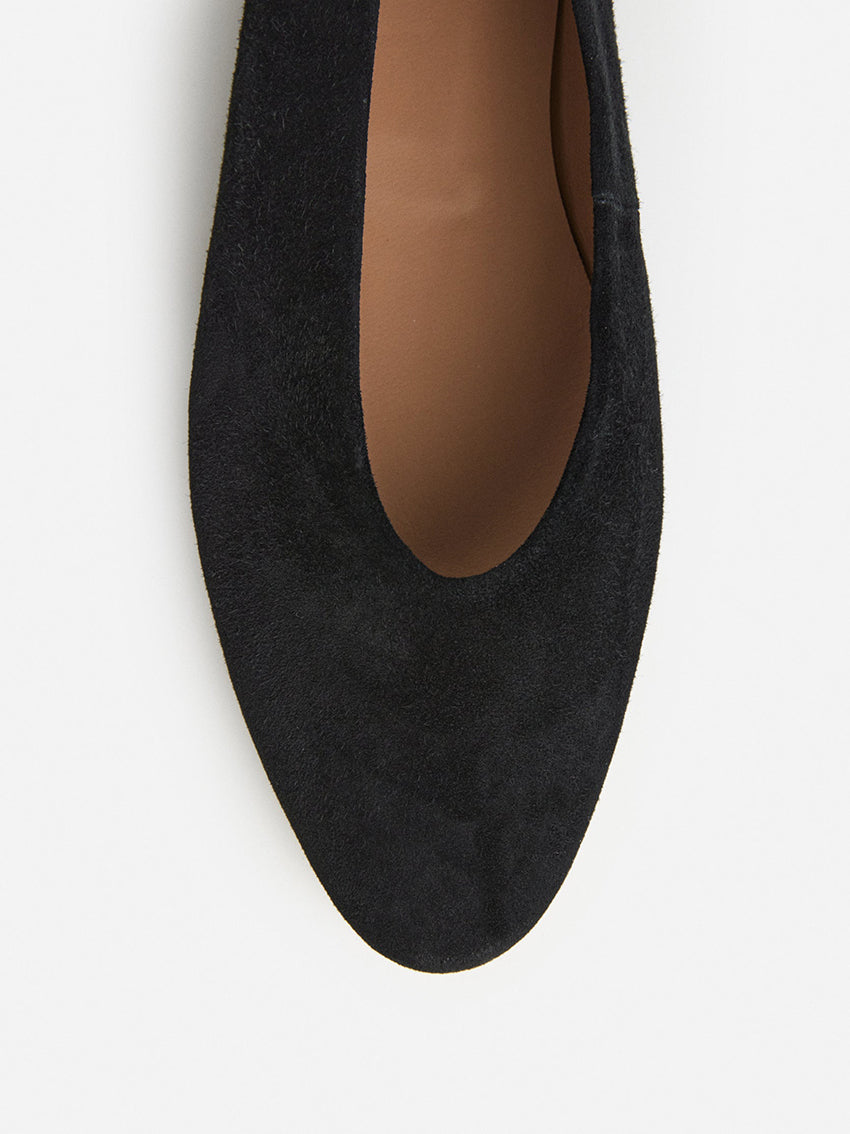 Belinda Suede Ballerina Black