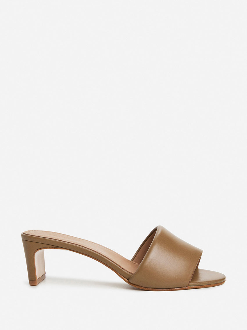 Tallulah Leather Mules Olive