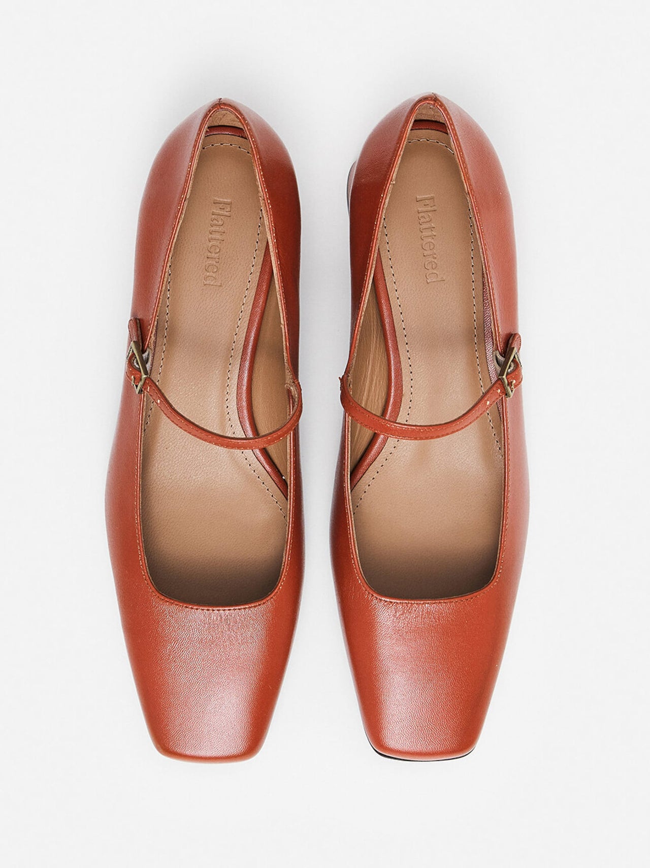 Evan Mary Jane Leather Brick Red