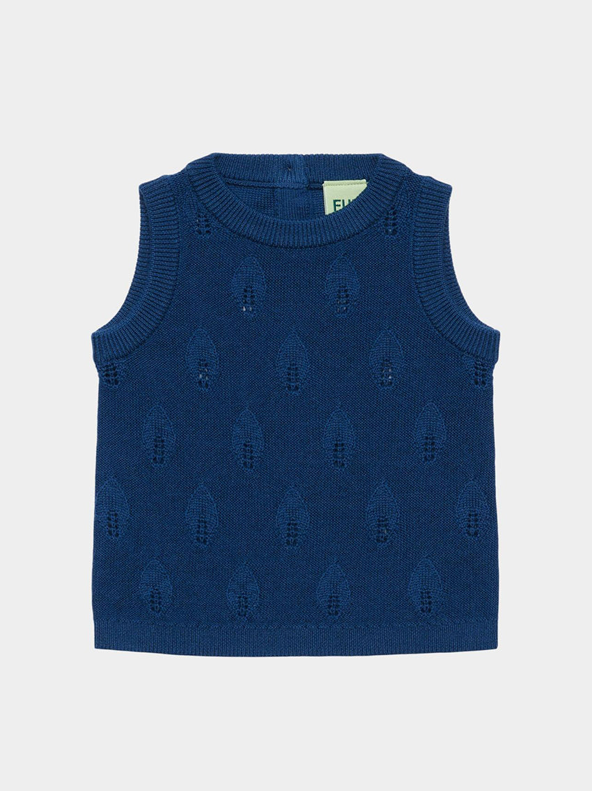 Baby Leaf Vest Deep Indigo