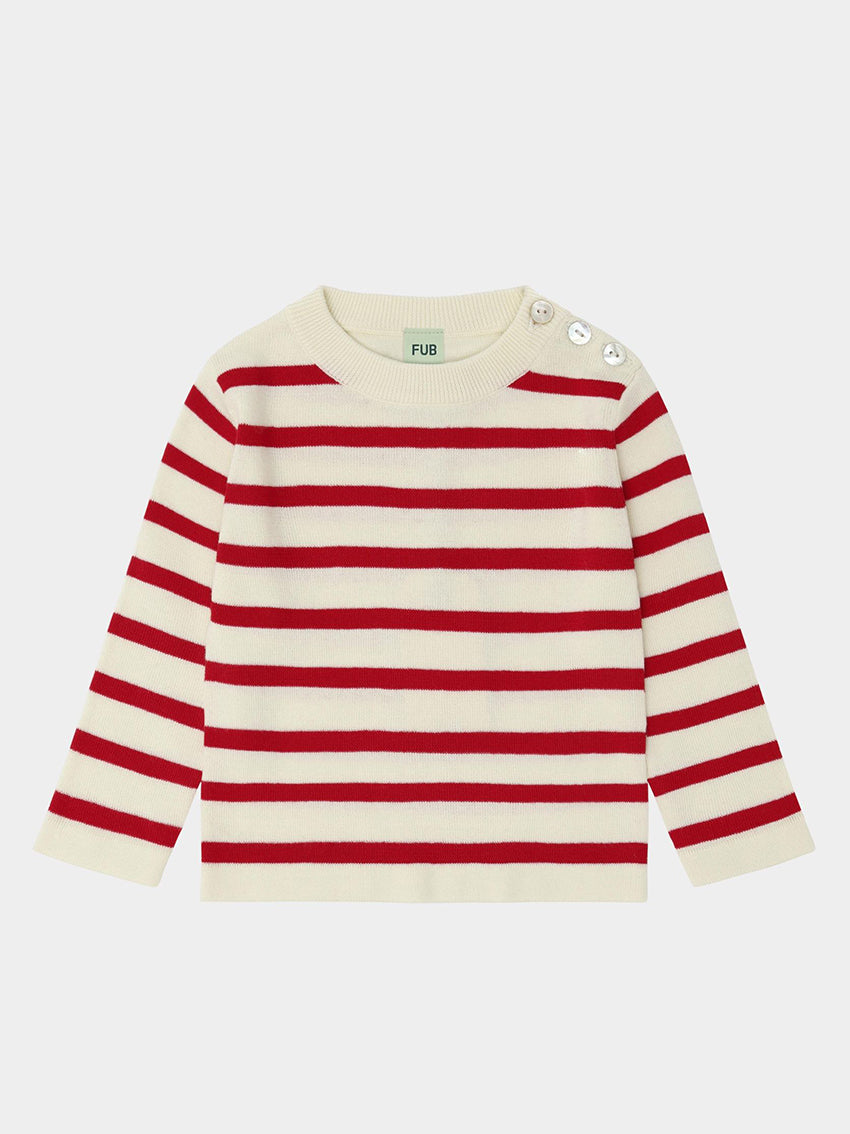 Baby Longsleeve Tee Ecru/Red