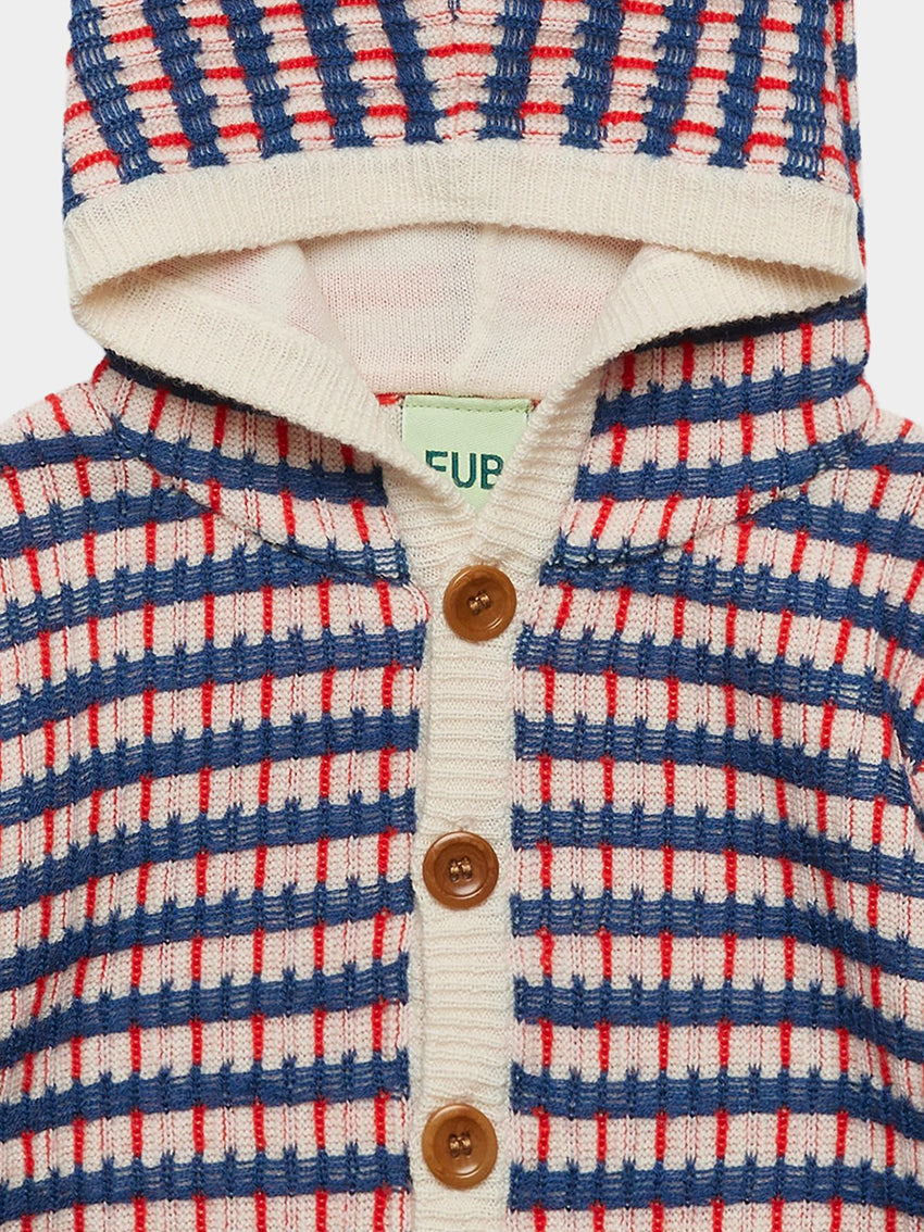 Baby Multi Cardigan Ecru/Deep Indigo/Classic