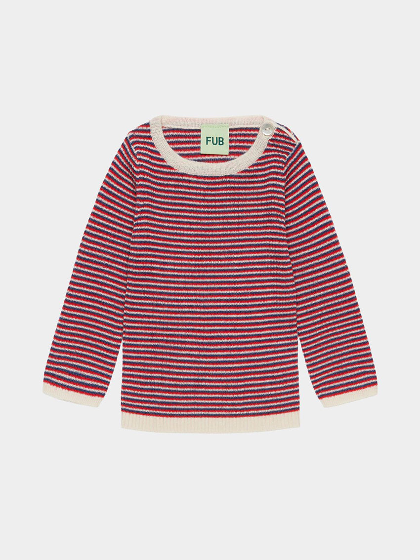 Baby Rib Blouse Ecru/Classic Red/Deep Ind