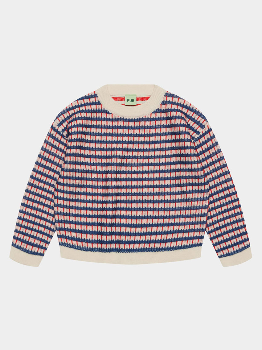 Multi Sweater Ecru/Deep indigo/Classic