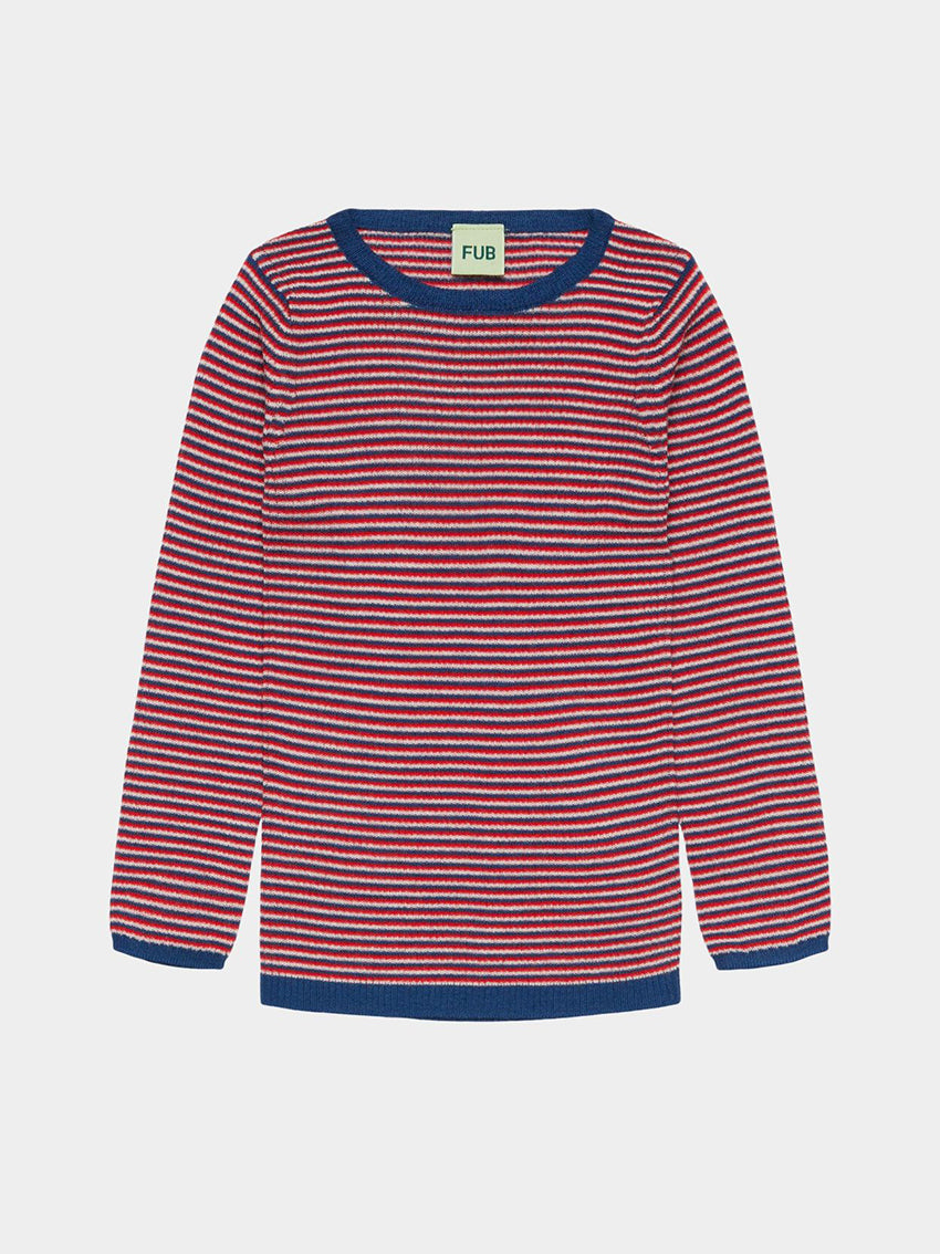 Rib Blouse Ecru/Classic Red/Deep Ind