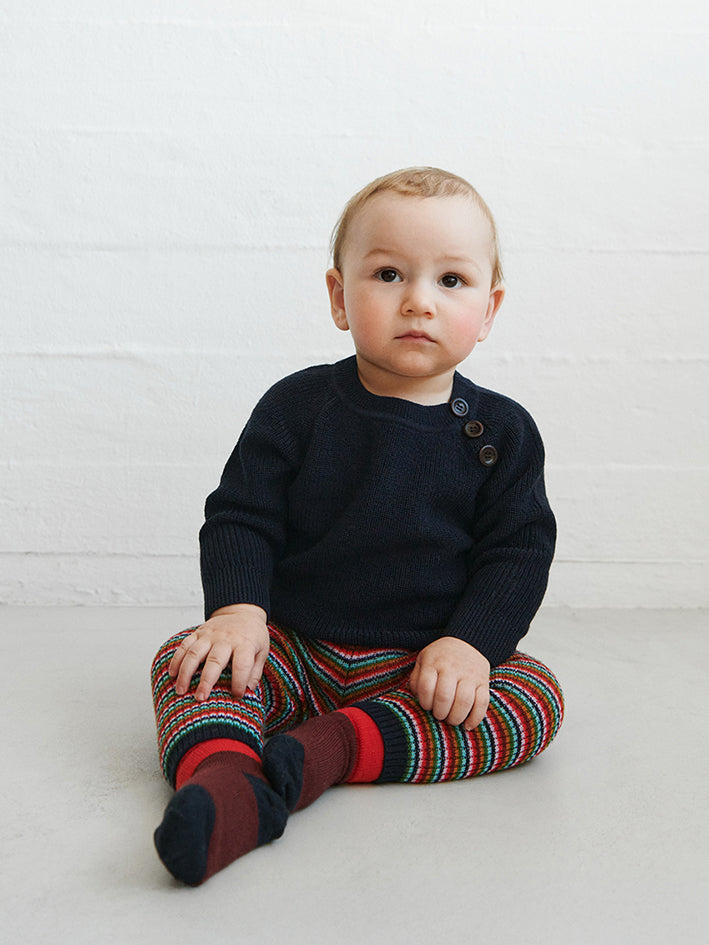 Colour Block Socks Cranberry
