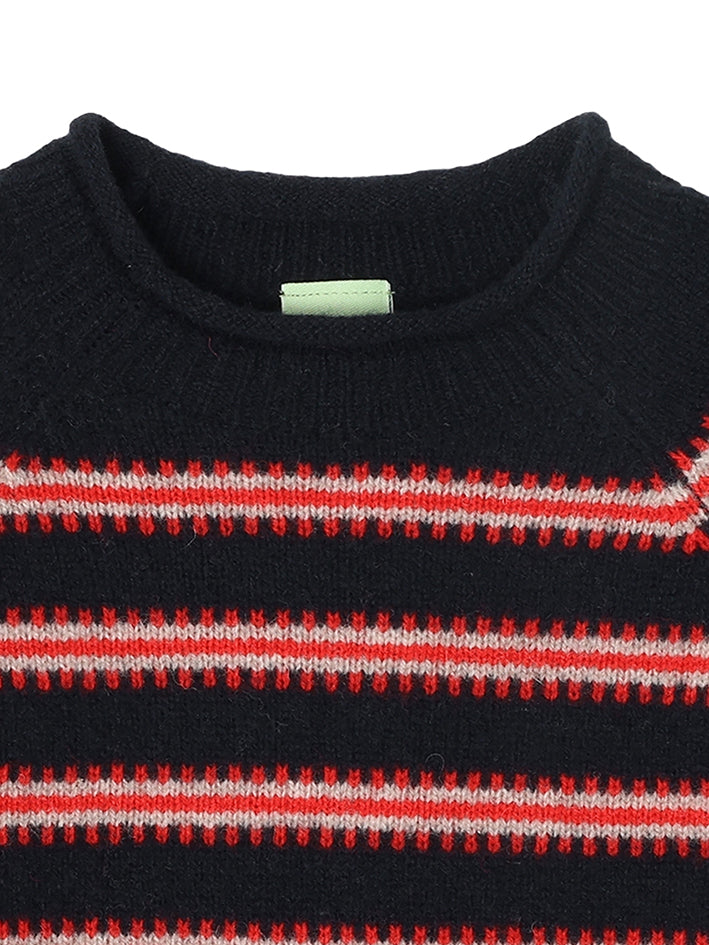 Raglan Sweater Signal Red/Cranberry Melange
