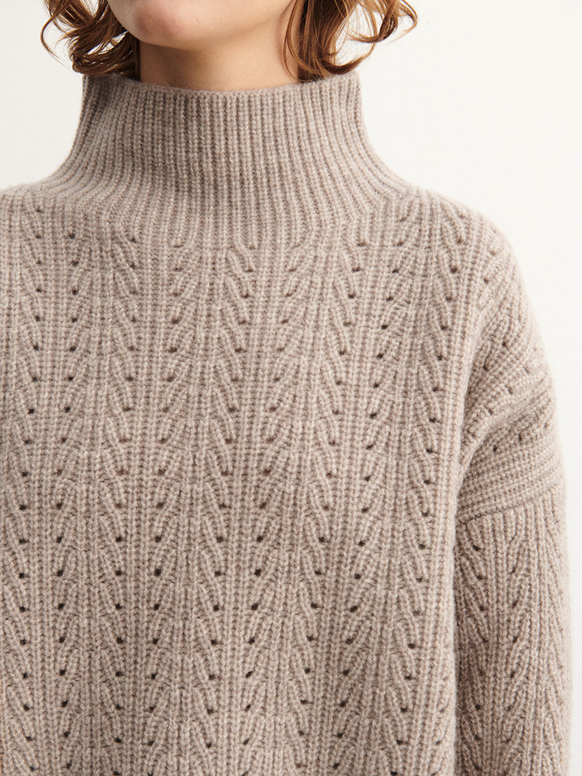 Lambswool Structure Sweater Oat Melange