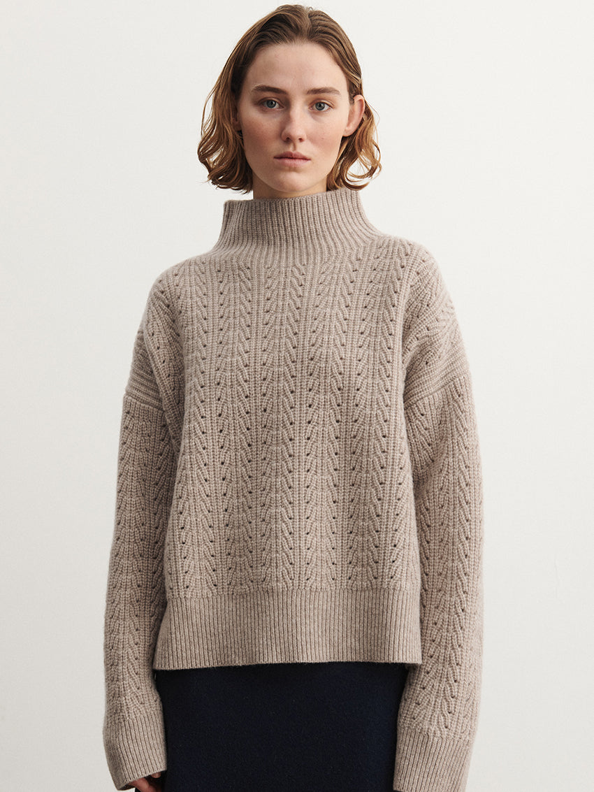 Lambswool Structure Sweater Oat Melange