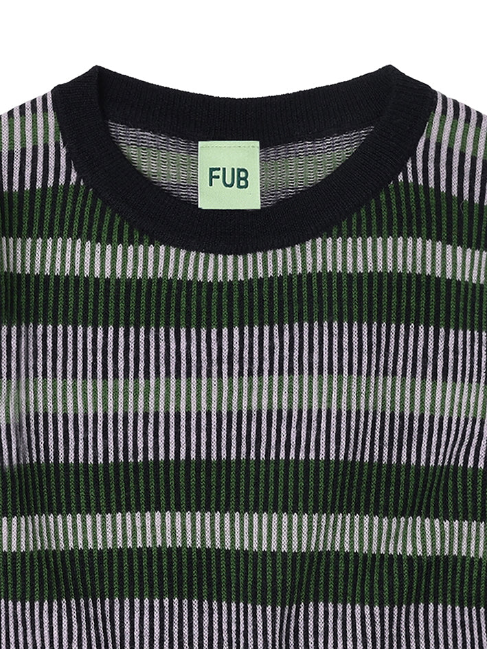 Mix Striped Blouse Dark Navy/Forest/Iris