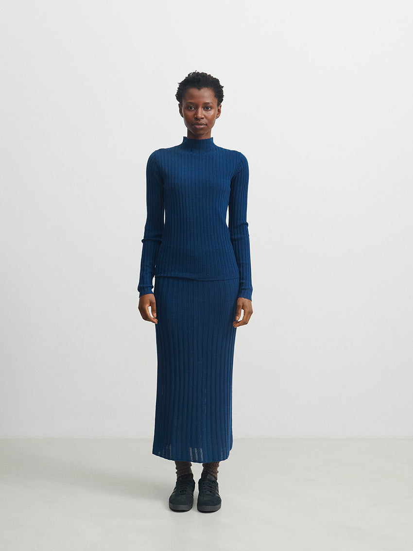 Rib Skirt Pond Blue