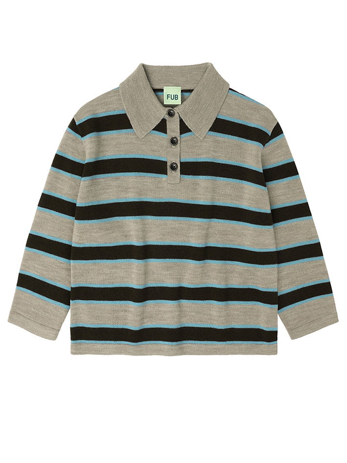 Striped Polo Oat Melange