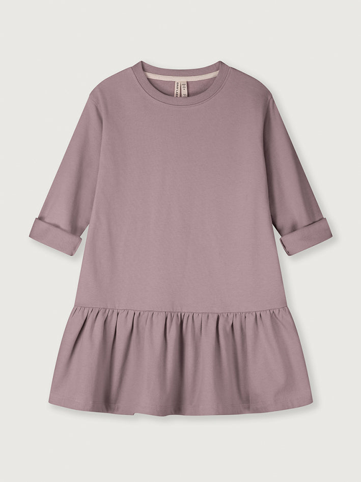 Long Sleeve Frill Dress Berry