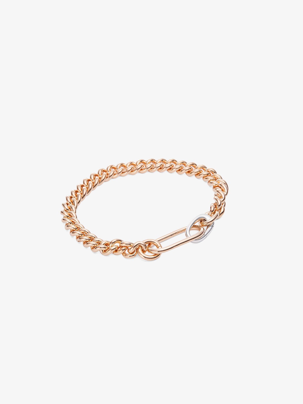 Flat Gold Plated Brass Chain With Link Bracelet