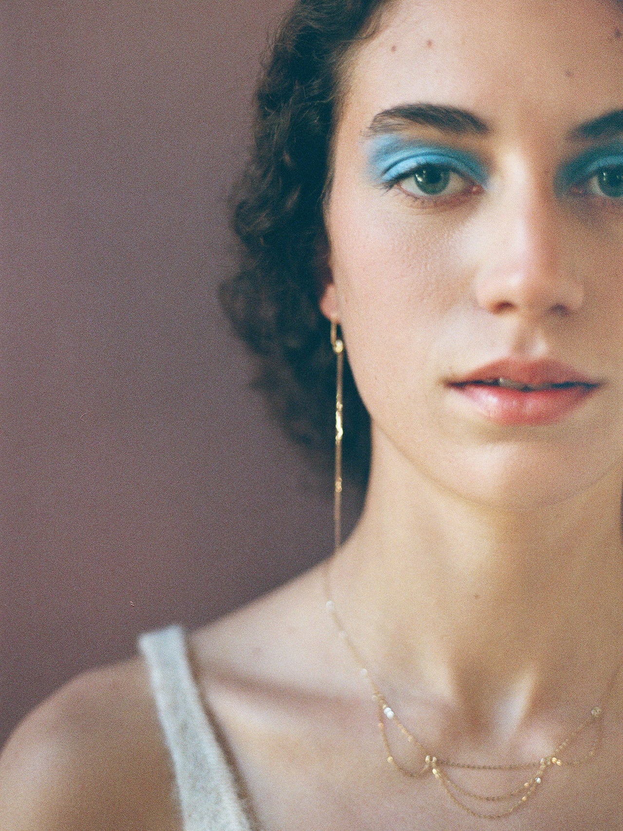 Long 9k Gold Chain Earrings With 18k Gold Beads