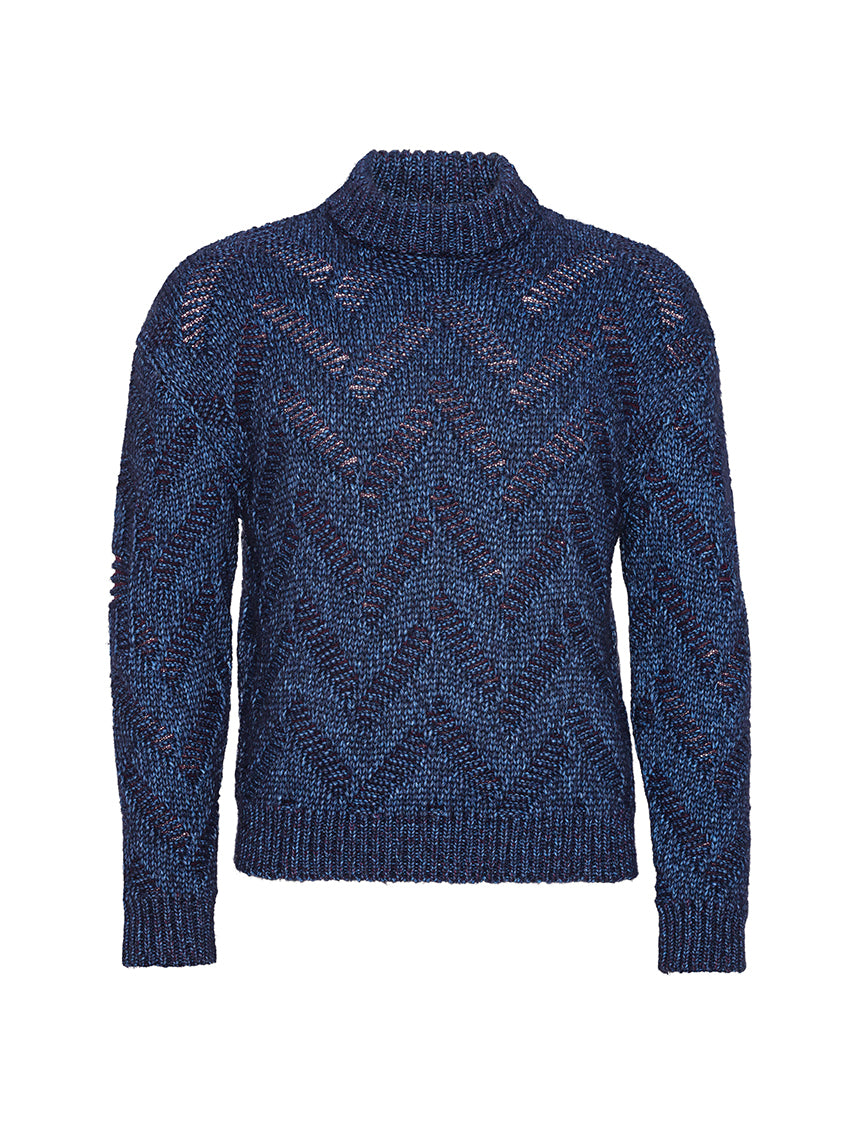 Flat Knitted Sweater Navy