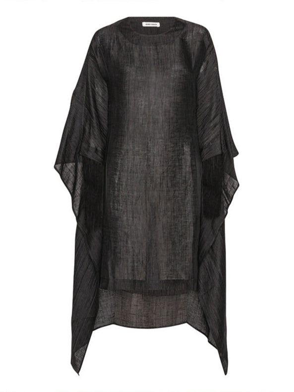 Uncut Silk Dress Black