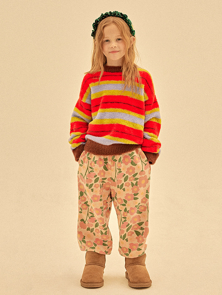 Coral Flower Aladdin Pants