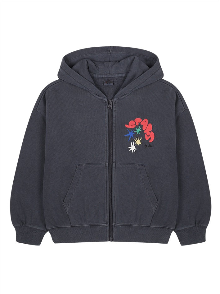 Stars Hoodie Zip Jacket Charcoal