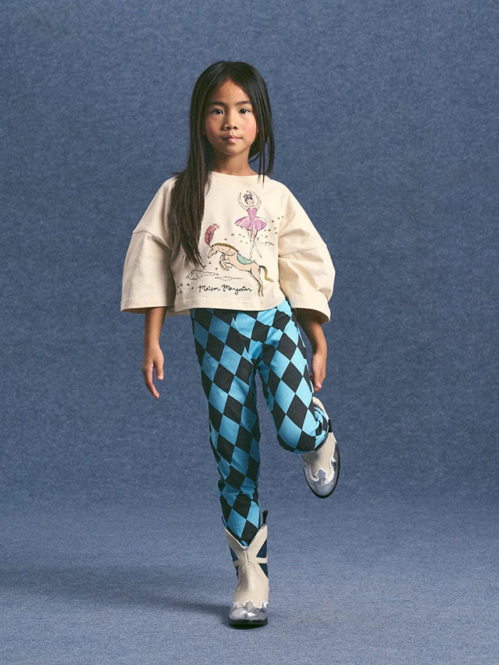 Harlequin Legging Grey/Blue