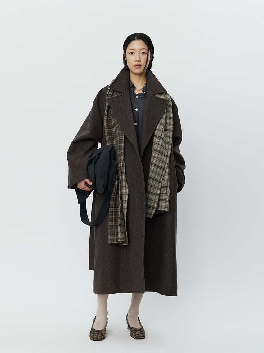 Auditor Coat Brown Herringbone Recycled Wool