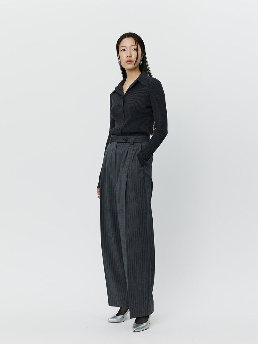 Favorite Trousers Wide Grey Double Stripe