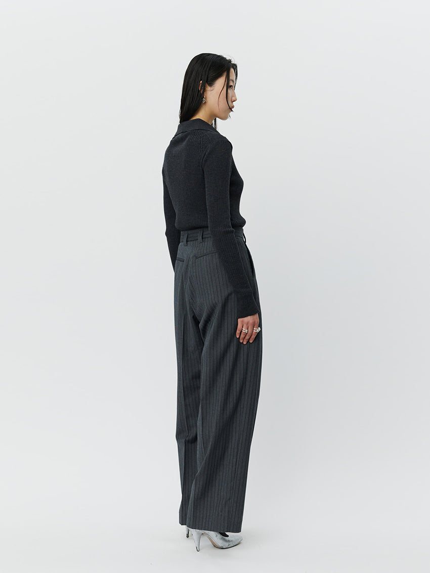 Favorite Trousers Wide Grey Double Stripe