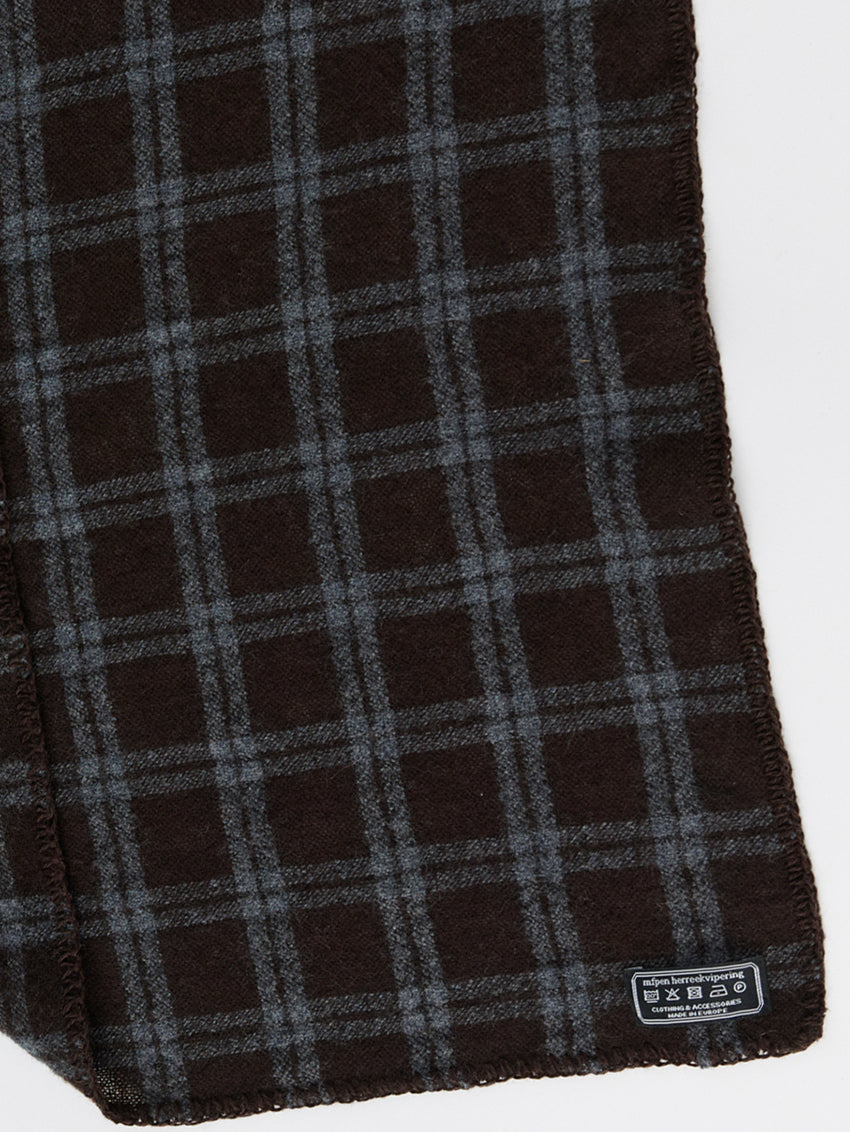 Triangle Scarf Brown Grey Check