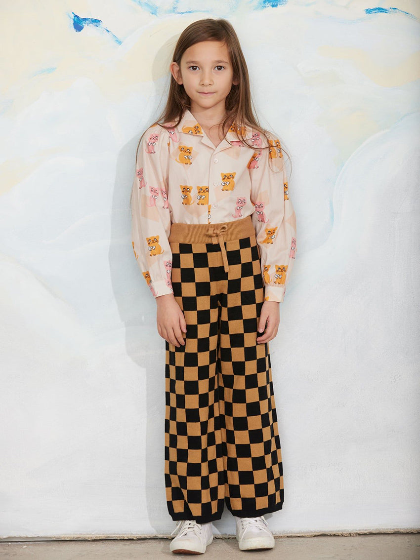 Chess Check Knitted Trouser Brown