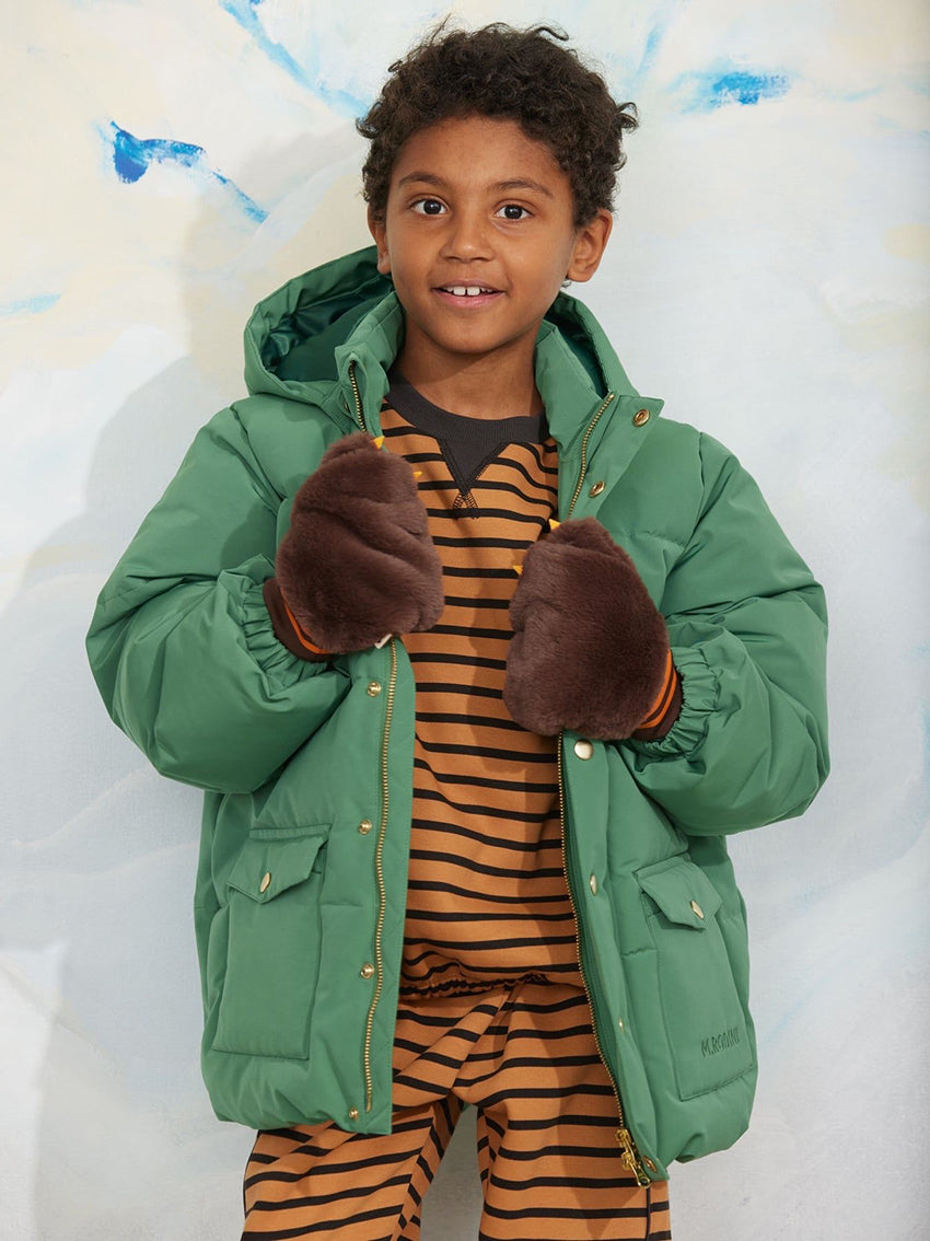 Solid Heavy Puffer Jacket Green