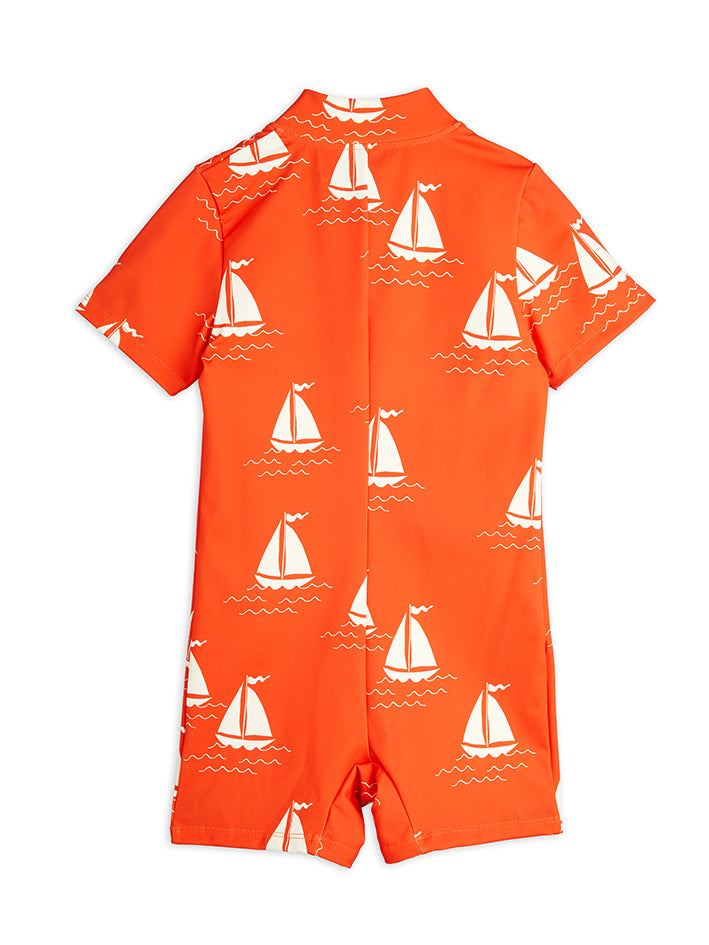 Sailing Boats Swim Suit Red