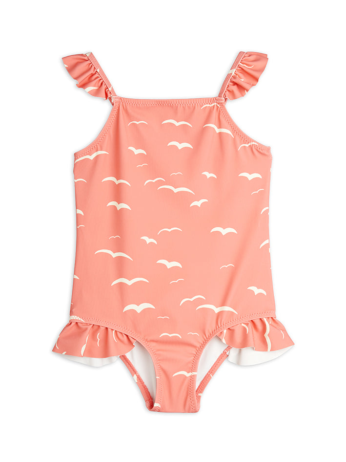 Seagull Frill Swimsuit Pink