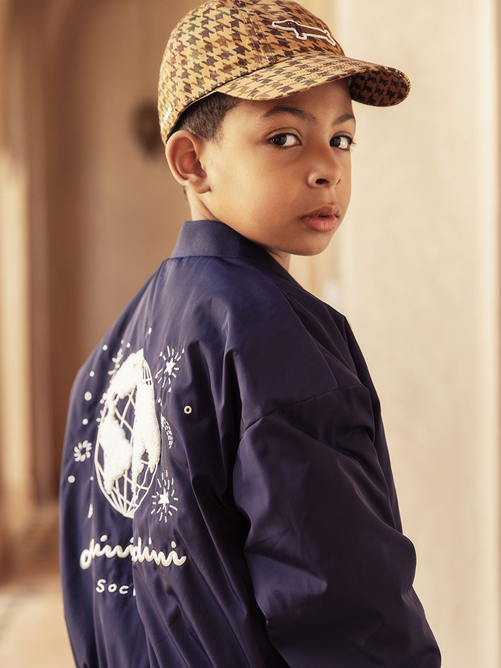 Dog Houndstooth Soft Cap Beige
