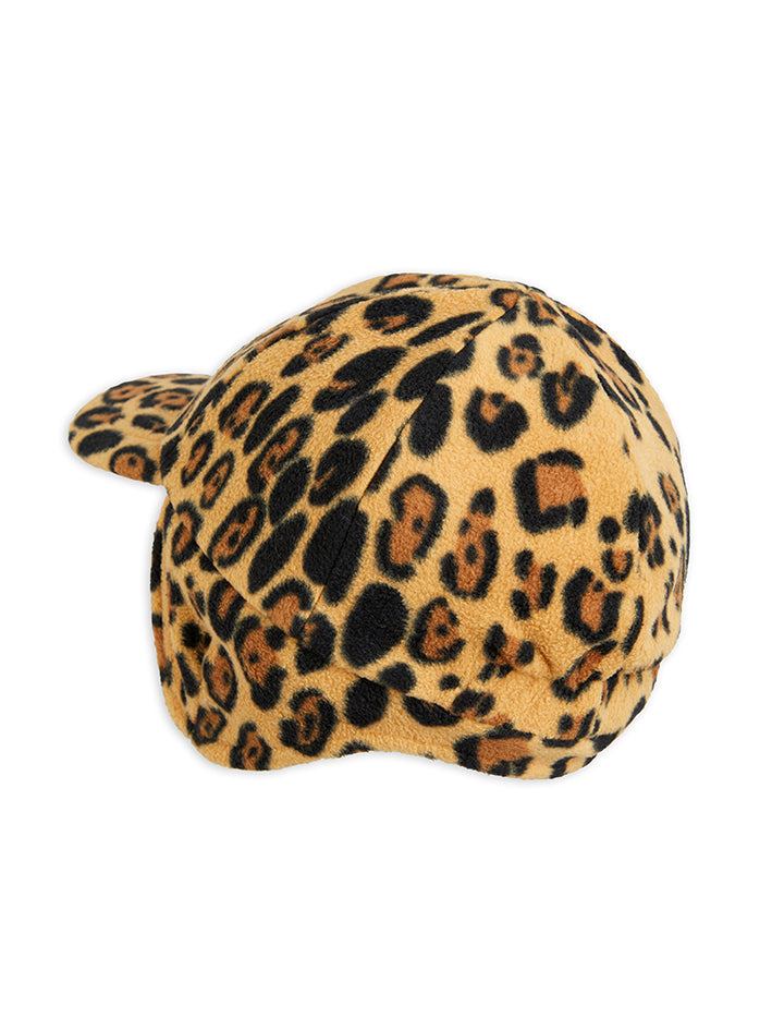 Basic Leopard Fleece Cap Beige