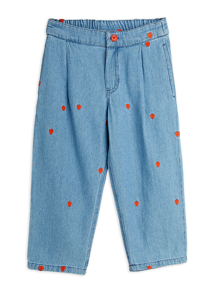 Mini Hearts Woven Trousers Blue
