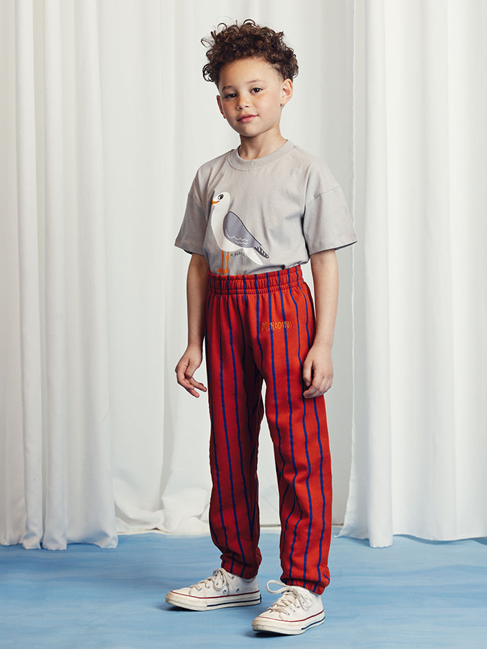 Vertical Stripes Sweatpants Red