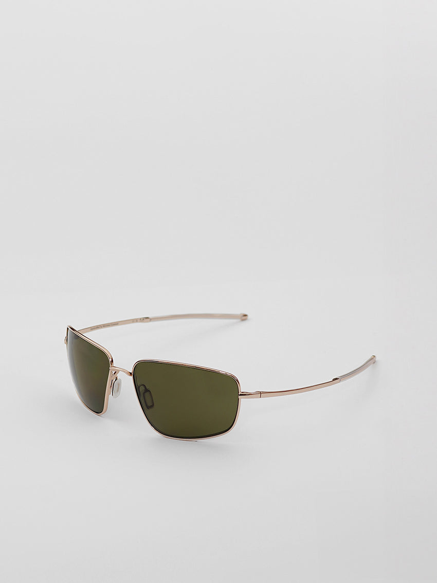 Marathon Sunglasses Gold / Green Solid Polarized Lens