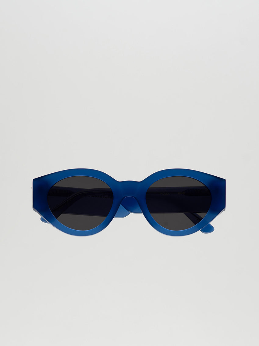 Polly Sunglasses Blue Grey Solid Lens