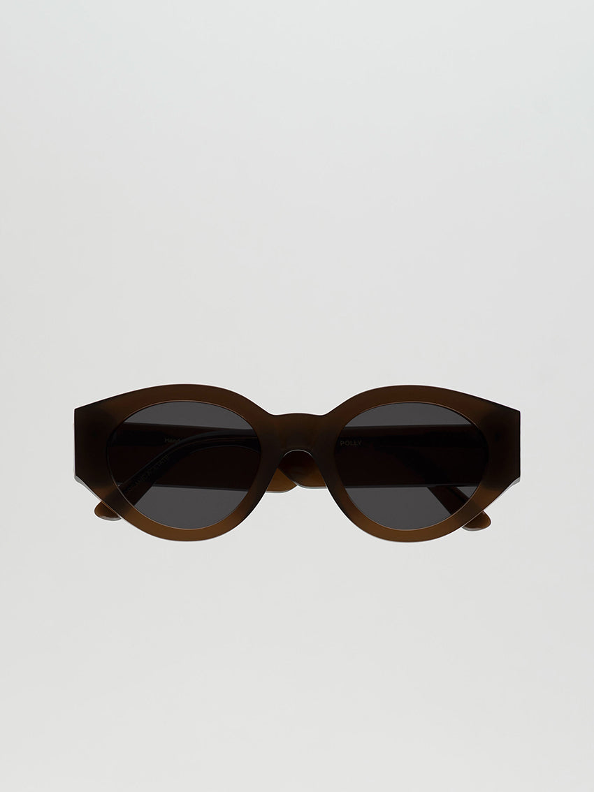 Polly Sunglasses Chocolate Grey Solid Lens