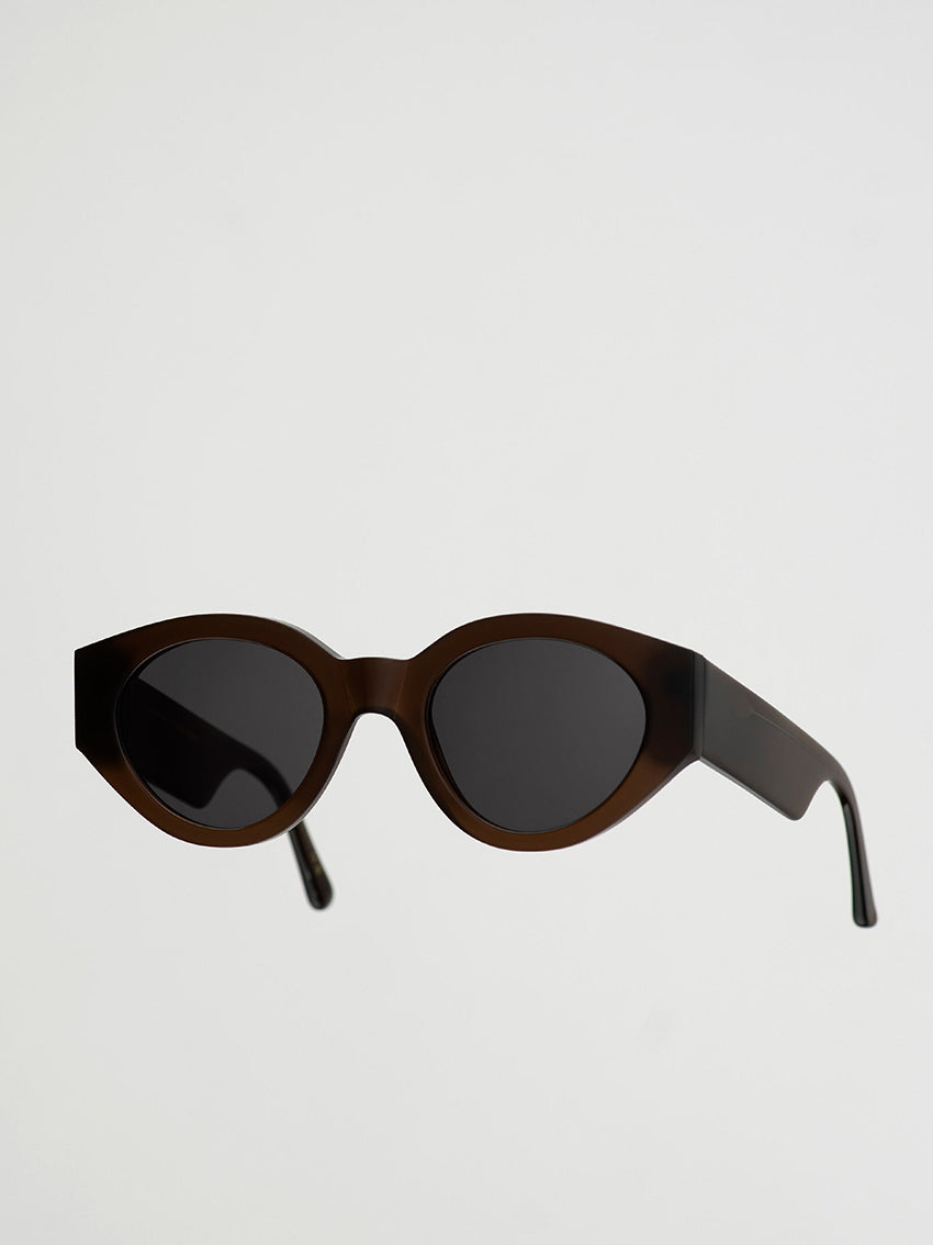 Polly Sunglasses Chocolate Grey Solid Lens