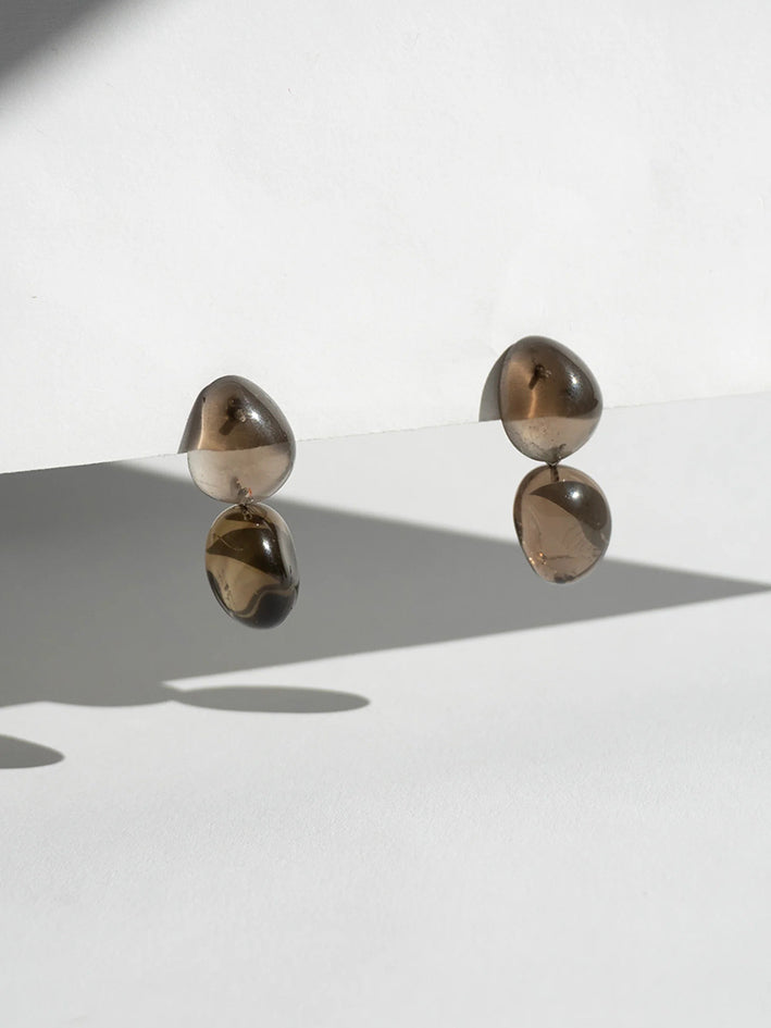 Pebbles Earrings NO2 Smokey Quartz