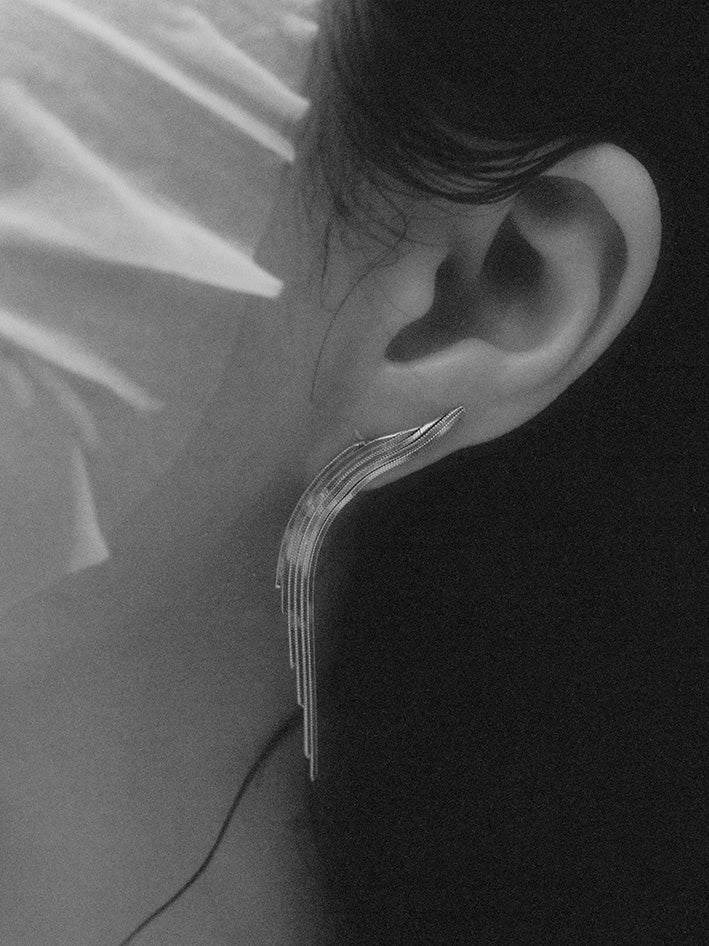 Lissom Cascade Earrings NO2 Short Silver