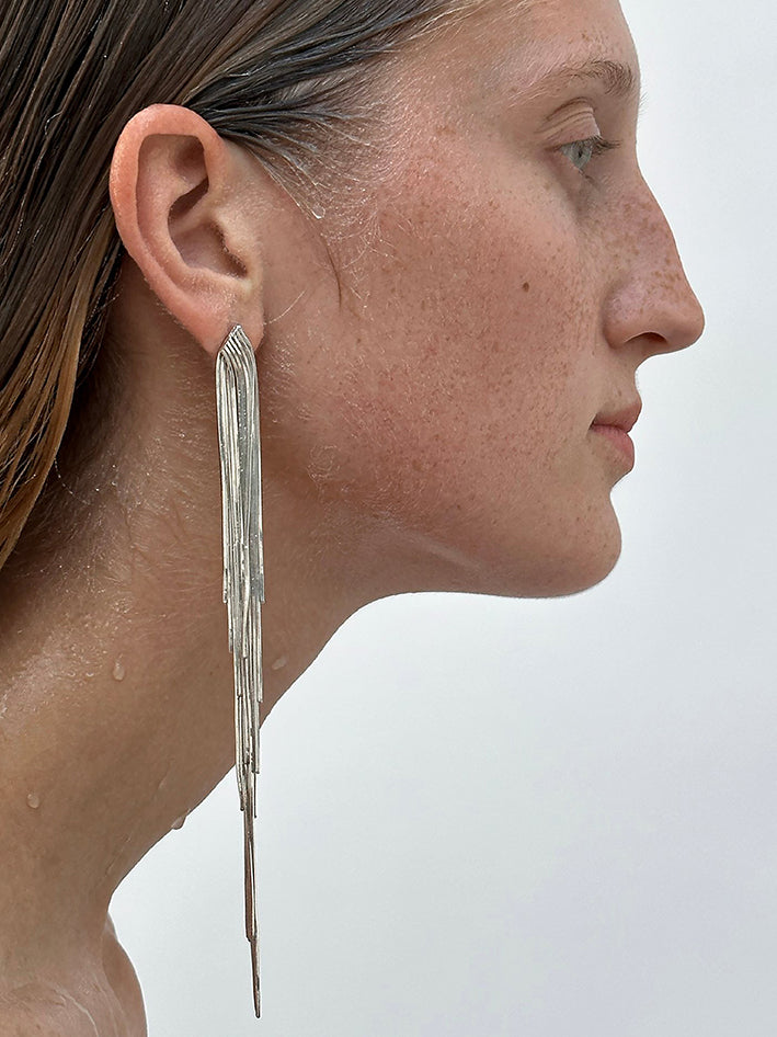 Lissom Cascade Earrings No1 Medium Silver