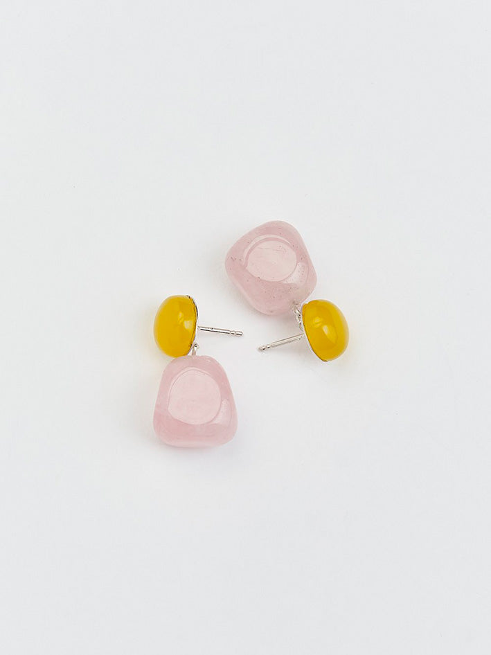 Pebbles Earrings NO1 Lemon Rose